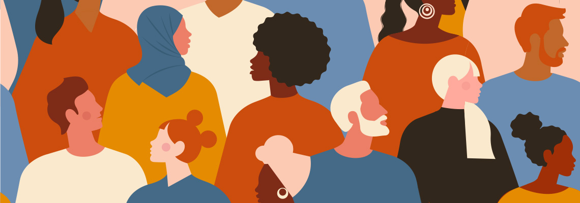 Race Equity and Inclusion (REI): illustration of people of different ethnicities