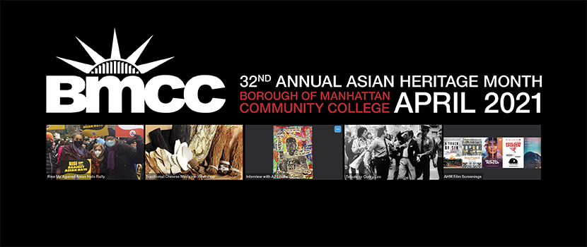Asian Heritage Month banner with images of upcoming events