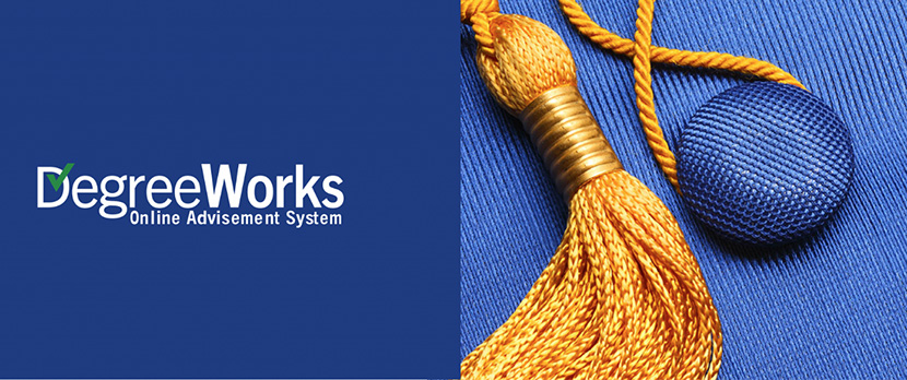 the words degreeworks and a picture of a graduation tassel