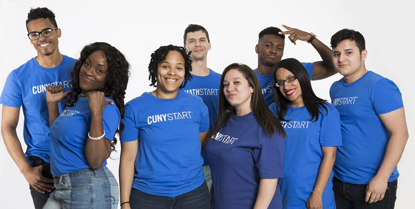 Students wearing CUNYStart tee shirts