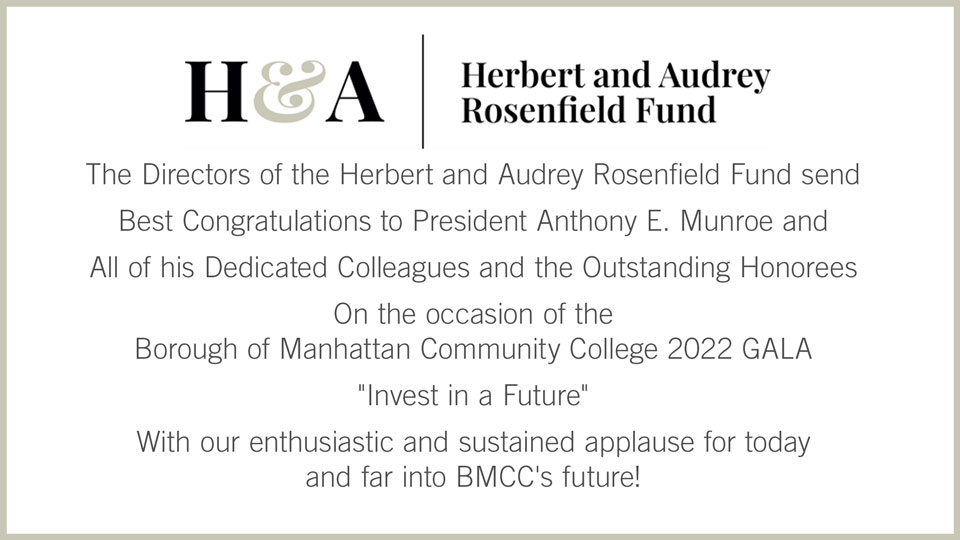 Herbert and Aubrey Rosenfield Fund Ad