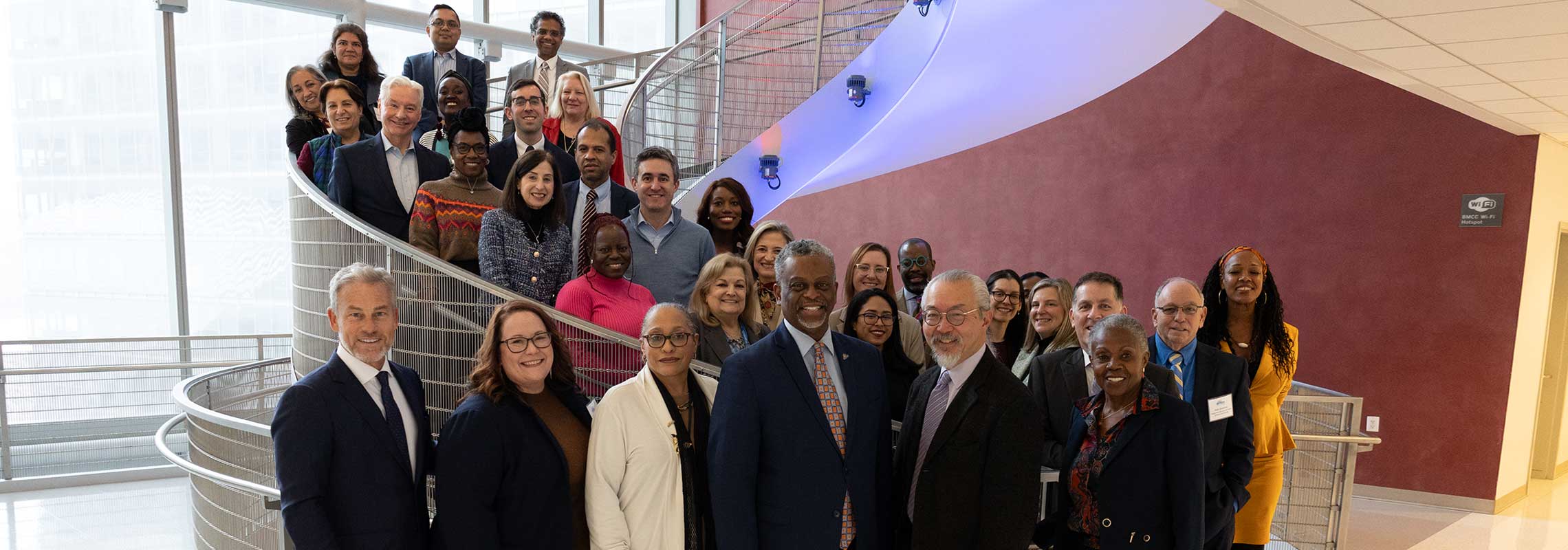 Leadership, staff and faculty from BMCC and CIEE met on January 24, 2024 to discuss a collaboration to expand Study Abroad at BMCC. L-R front row: James Pellow, CIEE; Sara Hart, CIEE; Karen Wilson-Stevenson, BMCC; Anthony E. Munroe, BMCC; Erwin Wong, BMCC; Marva Craig, BMCC.