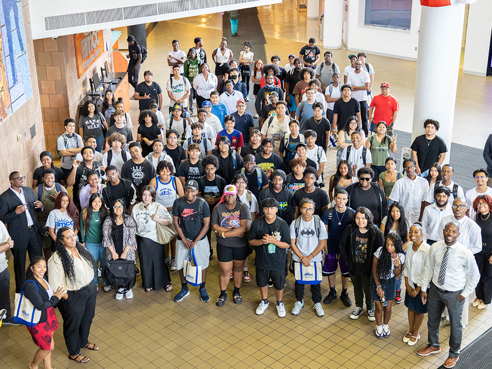 Large group of students