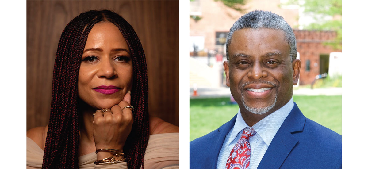 Nikole Hannah-Jones and President Anthony E. Munroe