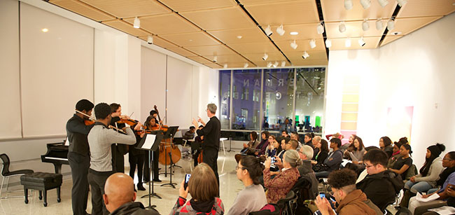 music students in recital in Fiterman Art Center