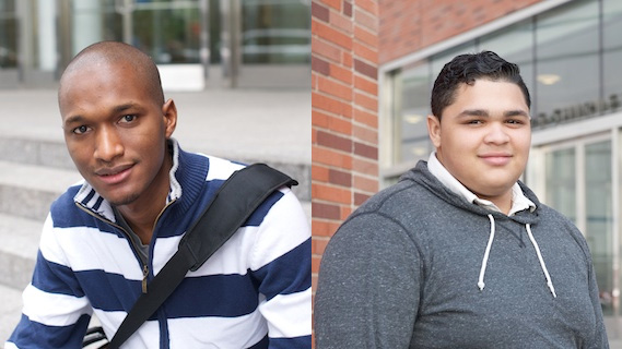 (Left to right) BMCC students Thierno Bah and Pedro Raposo