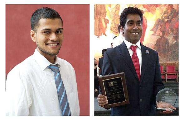 L-R: Ray Sukhu and Md Emran Masud awarded CUNY Vice Chancellor's Excellence in Leadership Award