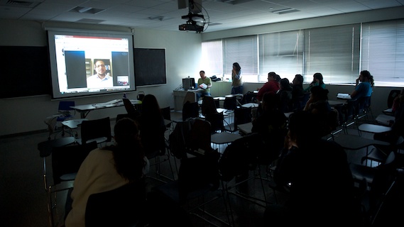 Randol Contreras, author of The Stickup Kids, Race, Drugs, Violence and the American Dream, recently visited an urban sociology class—via Skype.